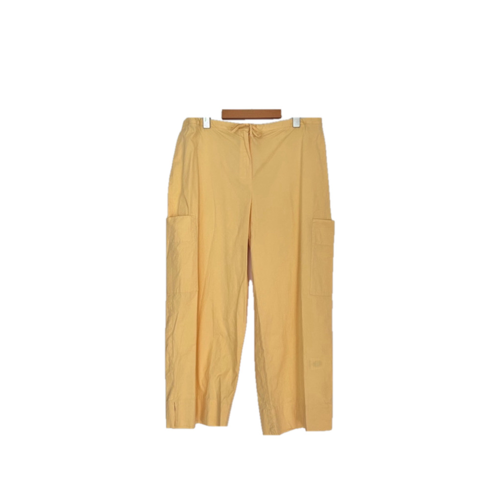 Eileen Fisher Pants Size L Yellow drawstring cotton